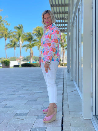 PALM BEACH GARDEN 3/25 RUFFLE TOP - Cathys Place