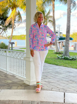 CAROLINA PAISLEY HALF ZIPPER LULU-B