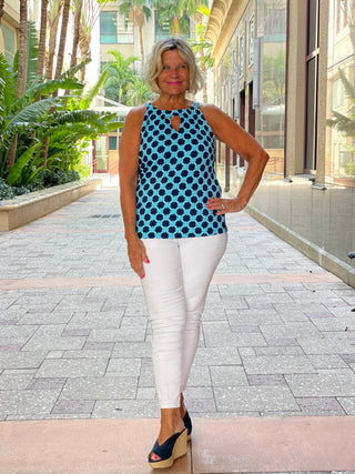 SEASIDE BLUE  KEYHOLE TOP LULU-B