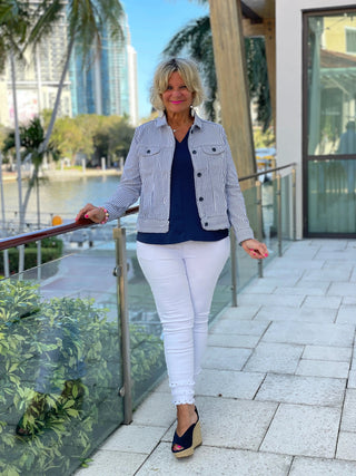 KEY WEST NAVY SEERSUCKER JACKET LULU-B