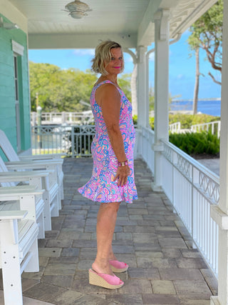 CAROLINA PAISLEY HALTER RUFFLE LULU-B