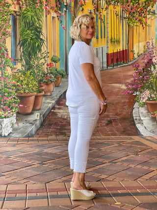 WHITE SHORT SLEEVE TOP LULU-B