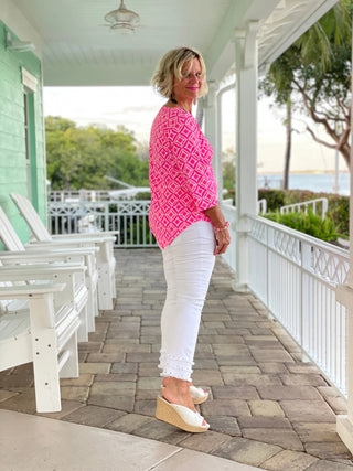 PINK DIAMONDS ASYMMETRIC TOP LULU-B
