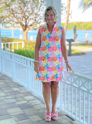PALM BEACH GARDEN COLLAR DRESS - Cathys Place