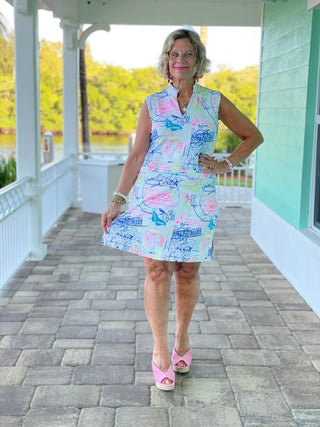 POST CARDS OF LOVE COLLAR DRESS - Cathys Place