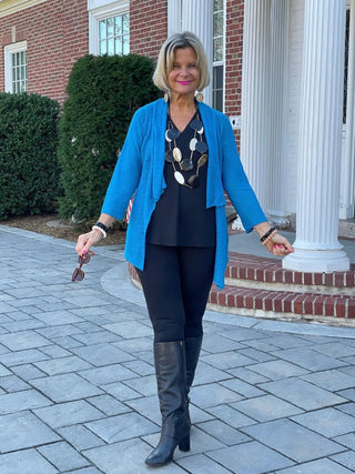 SKY BLUE MESH RUFFLE WRAP LULU-B