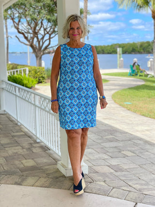 BAHAMA BLUE SHIFT DRESS LULU-B