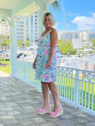 TIKI ESCAPE LAYERED RUFFLE DRESS LULU-B