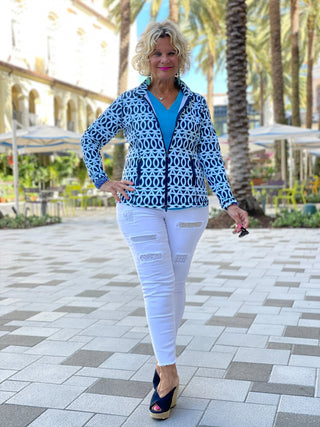 MELINA BLUE FULL ZIPPER - Cathys Place