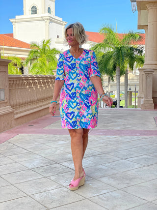 SECRET LOVE HEARTS ELBOW DRESS LULU-B
