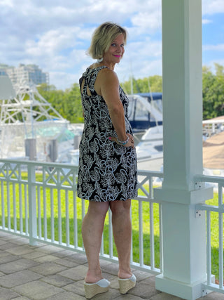 NAUTICAL LANE HALTER DRESS - Cathys Place