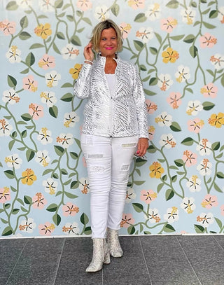 LULU-B WHITE SILVER LEME JACKET LULU-B
