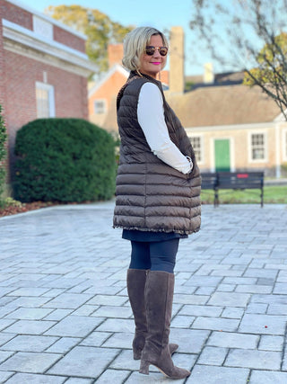 LULU-B OLIVE PUFFER VEST LULU-B