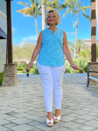 OCEAN MILE SLEEVELESS V NECK - Cathys Place