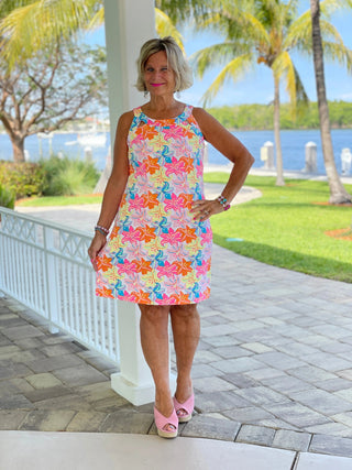 PALM BEACH GARDEN HALTER DRESS - Cathys Place