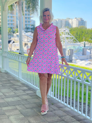 PALM TREE SIESTA RUFFLE DRESS LULU-B