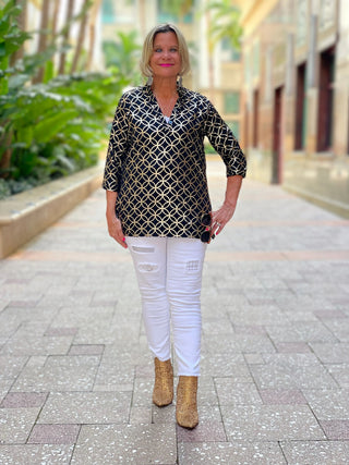 LULU-B BLACK GOLD LEME TUNIC LULU-B