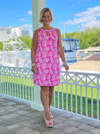 PINK LANE KEYHOLE DRESS - Cathys Place