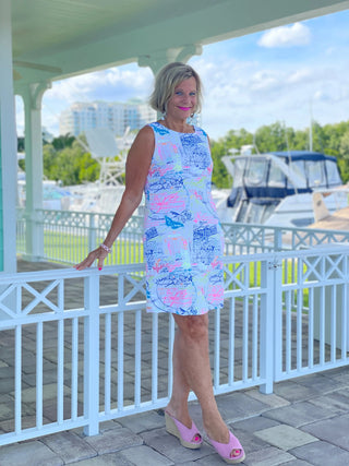 POST CARDS OF LOVE SHIFT DRESS - Cathys Place