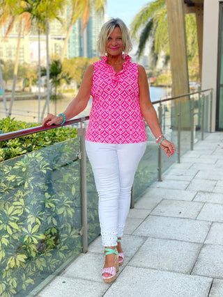 PINK DIAMONDS SLEEVELESS RUFFLE LULU-B