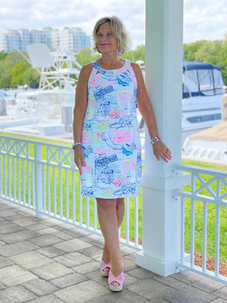 POST CARDS OF LOVE HALTER DRESS - Cathys Place