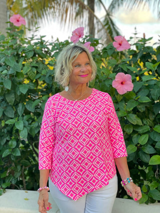 PINK DIAMONDS ASYMMETRIC TOP LULU-B