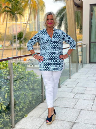 MELINA BLUE TUNIC - Cathys Place