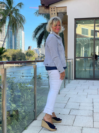 KEY WEST NAVY SEERSUCKER JACKET LULU-B