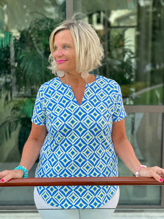 AQUA DIAMONDS SHORT SLEEVE LULU-B