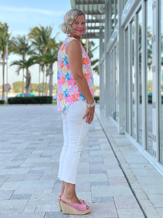 PALM BEACH GARDEN SLEEVELESS TOP - Cathys Place