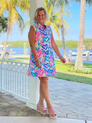 SECRET LOVE HEARTS RUFFLE DRESS LULU-B