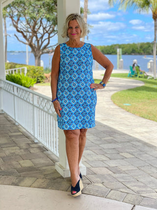 BAHAMA BLUE SHIFT DRESS LULU-B