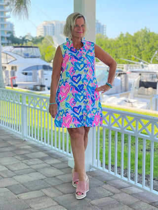 SECRET LOVE HEARTS RUFFLE DRESS LULU-B