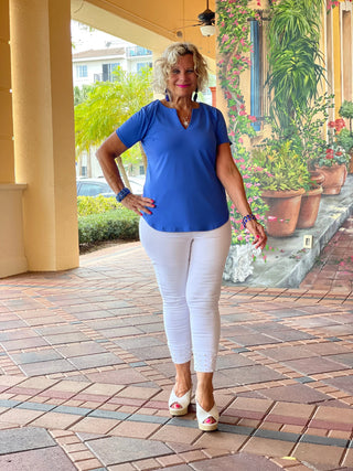 BLUE SHORT SLEEVE TOP LULU-B
