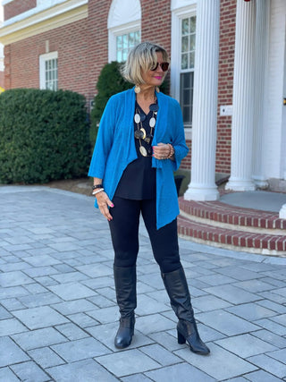 SKY BLUE MESH RUFFLE WRAP LULU-B