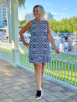 NAPLES DAY SHIFT RUFFLE DRESS LULU-B