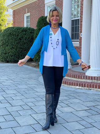 SKY BLUE MESH RUFFLE WRAP LULU-B