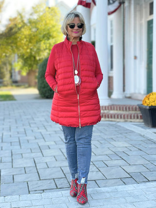 LULU-B RED PUFFER VEST LULU-B