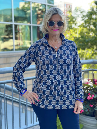 NAVY MEDALLION KANGAROO POCKET - Cathys Place