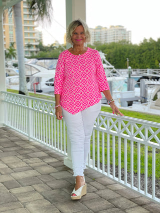 PINK DIAMONDS ASYMMETRIC TOP LULU-B