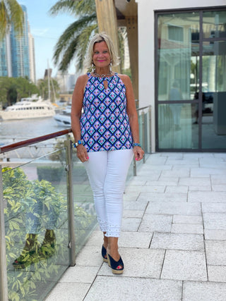 PINEAPPLE VACATION KEYHOLE TOP LULU-B