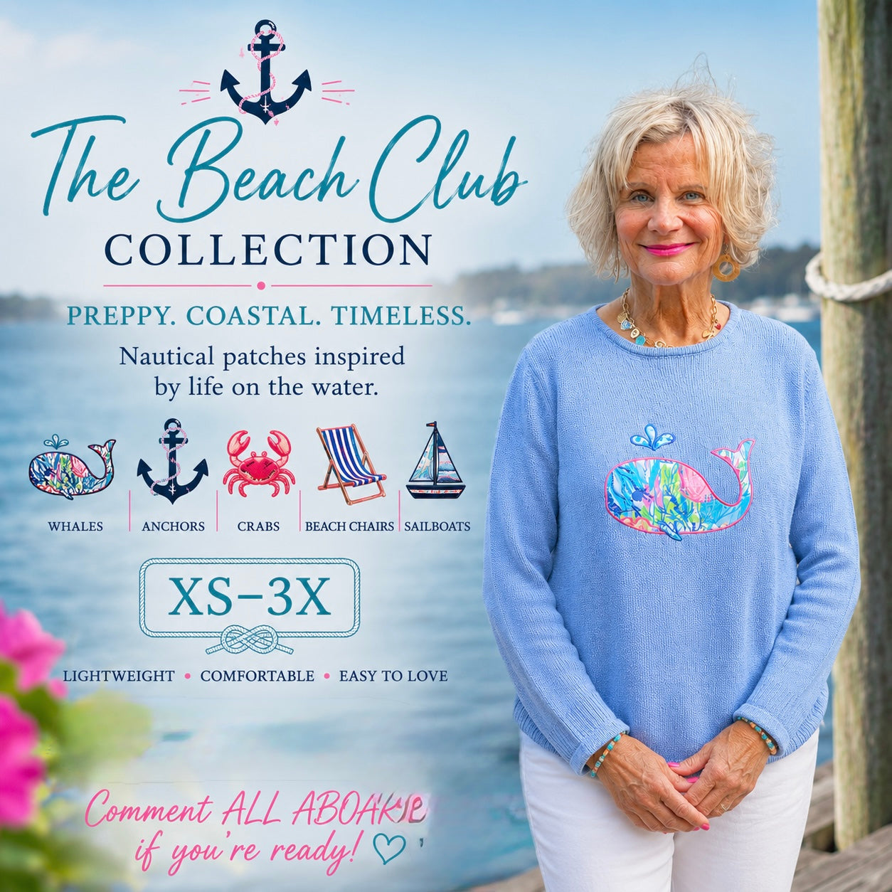 LULU B BEACH CLUB NAUTICAL SWEATER COLLECTION