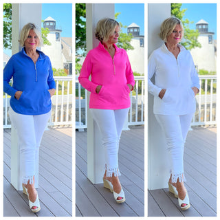 LULU-B KANGAROO POCKET HALF ZIPPER