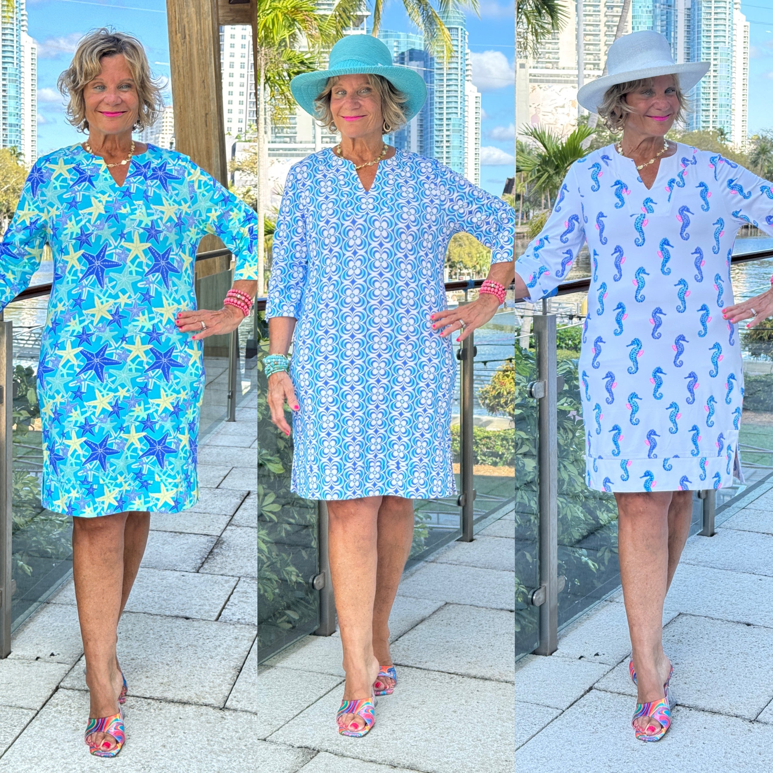 LULU-B NOTCH SLEEVE TRAVEL DRESS