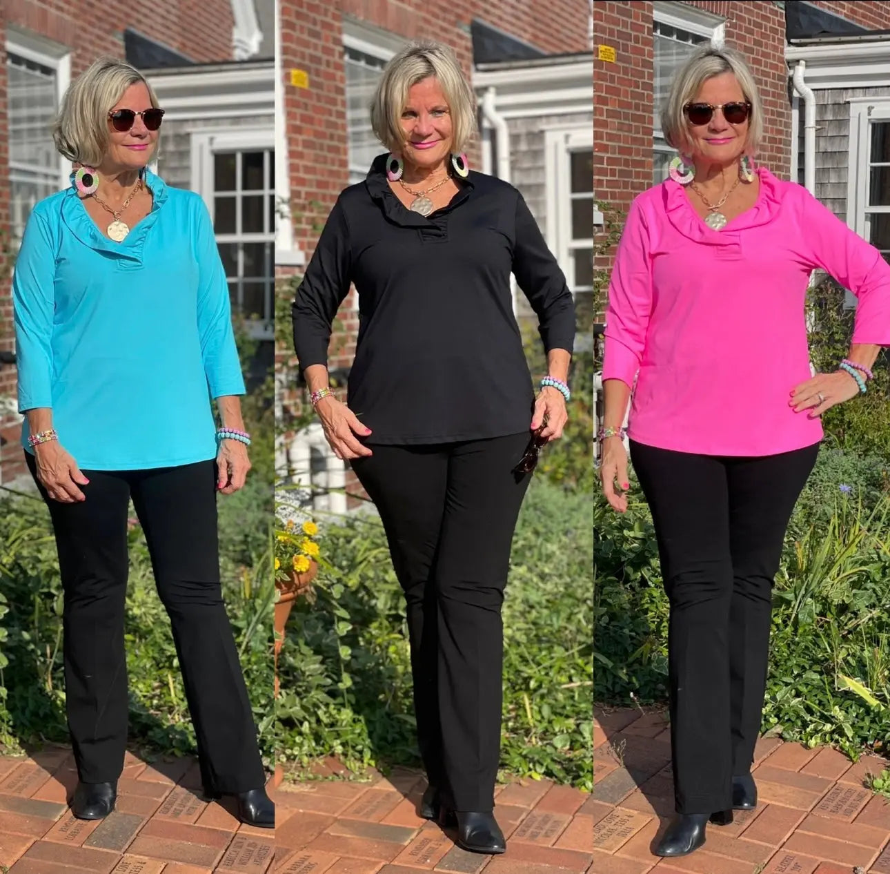 LULU-B WINTER SOLID RUFFLE TOPS