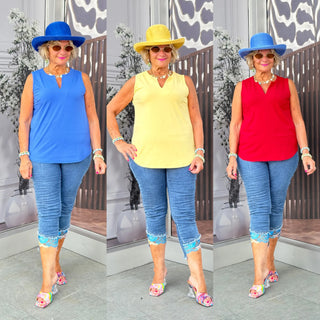 SOLID-NOTCH-SLEEVELESS-TANK Cathys Place