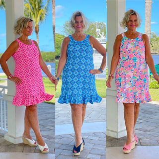 HALTER RUFFLE DRESS