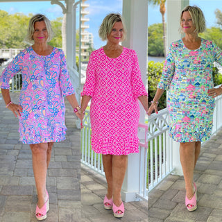 LULU-B RUFFLE SLEEVE DRESS