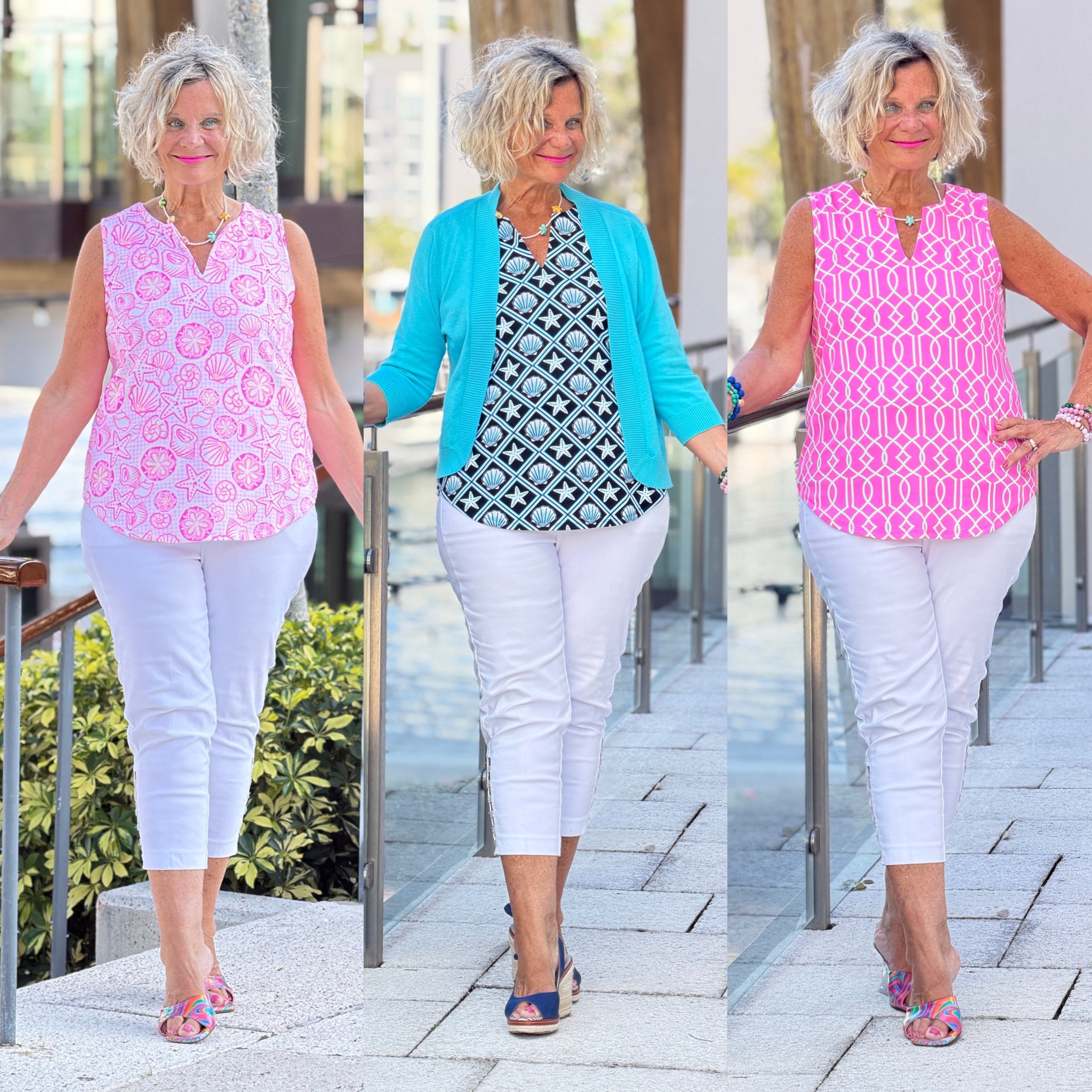 SLEEVELESS V NECK TOPS