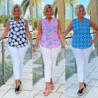 SLEEVELESS V NECK TOPS